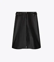 Zip-Front Calf Hair Skirt