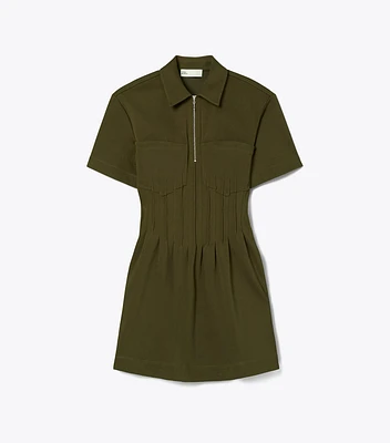 Zip-Front Viscose Dress