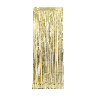 321 Party! Metallic Gold Foil Fringe Curtain