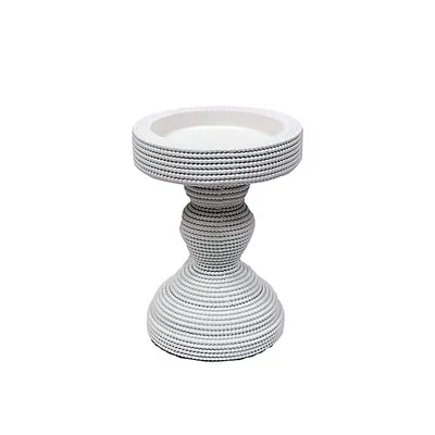 Everhome™ 6-Inch Beaded Candle Holder in White