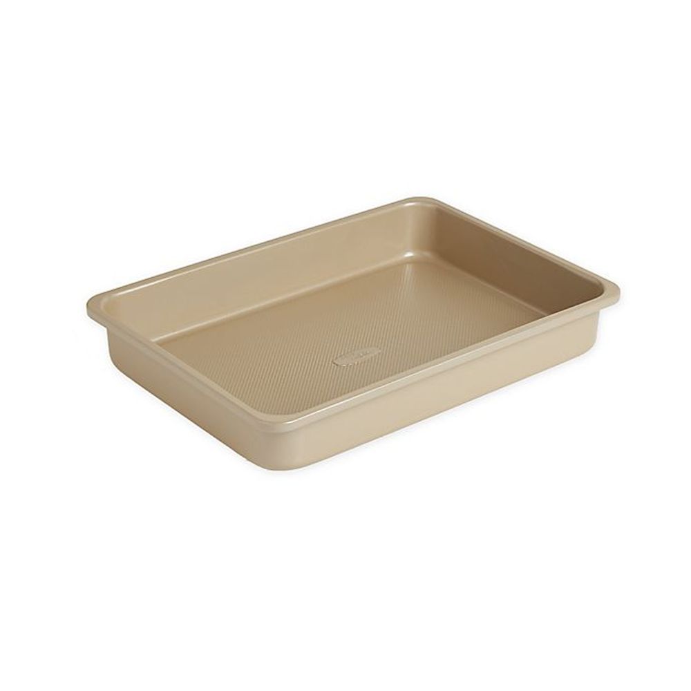 Our Table™ 9-Inch x 13-Inch Textured Cake Pan in Beige | The Summit