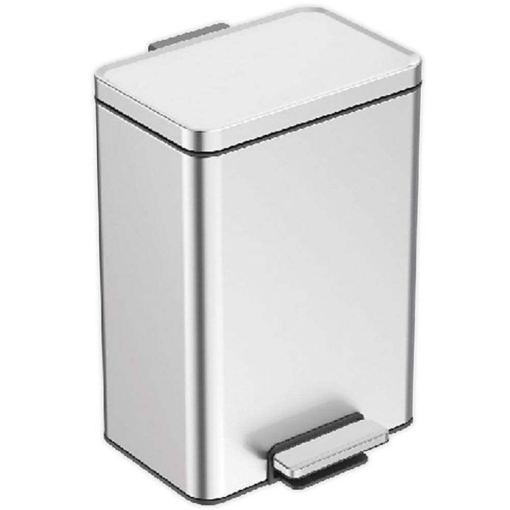 Squared Away™ Stainless Steel  Rectangular Step-On Trash Can |  The Summit
