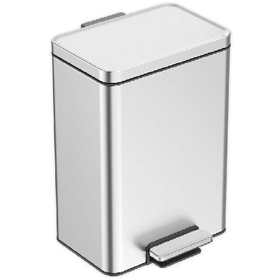 Squared Away™ Stainless Steel 16.7-Liter Rectangular Step-On Trash Can
