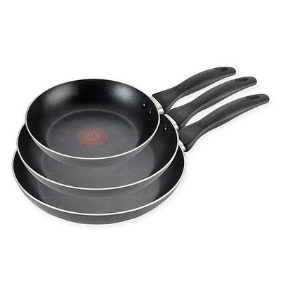 T-fal® Pure Cook Nonstick Aluminum 3-Piece Fry Pan Set in Black