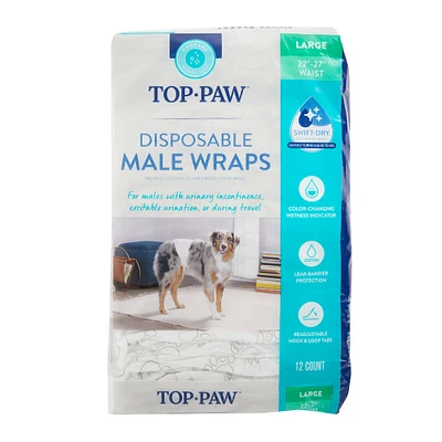 Top Paw® Disposable Male Wrap Dog Diapers
