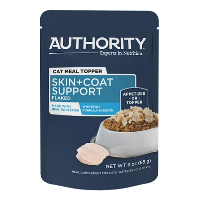 Authority Skin + Coat Support Whitefish Formula in Broth Cat Meal Topper 3OZ