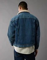 AE Sherpa Denim Trucker Jacket