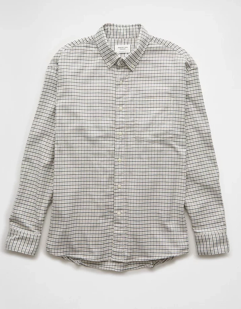 AE Everyday Plaid Flannel Button-Up Shirt