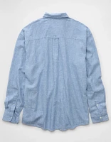 Chemise en mélange de lin décontractée tous les jours à carreaux AE