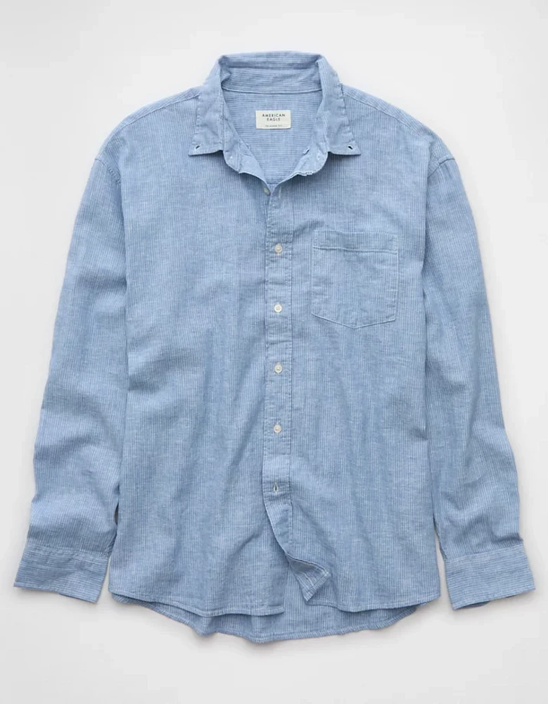 Chemise en mélange de lin décontractée tous les jours à carreaux AE