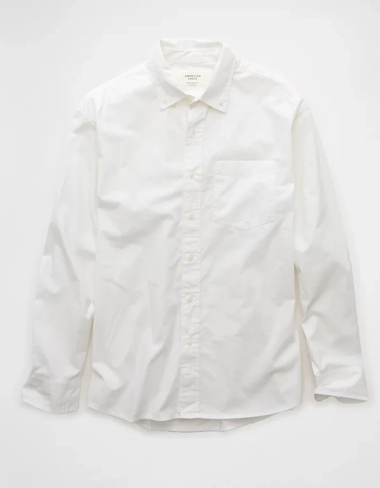 AE Everyday Relaxed Poplin Button-Up Shirt