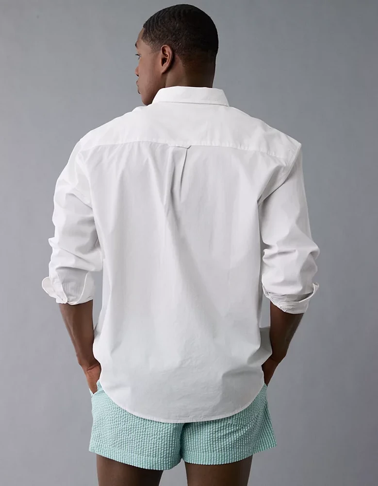 AE Everyday Relaxed Poplin Button-Up Shirt