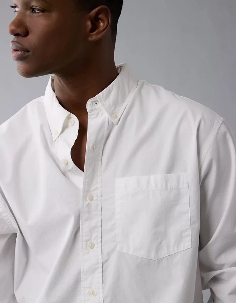 AE Everyday Relaxed Poplin Button-Up Shirt