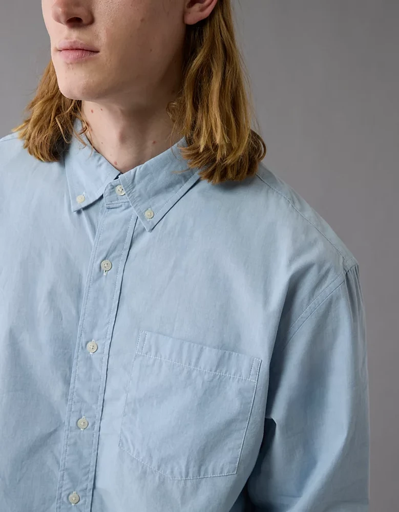 AE Everyday Relaxed Poplin Button-Up Shirt