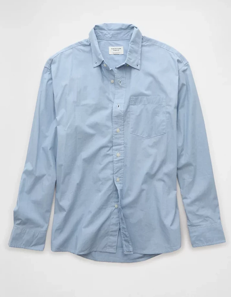 AE Everyday Relaxed Poplin Button-Up Shirt