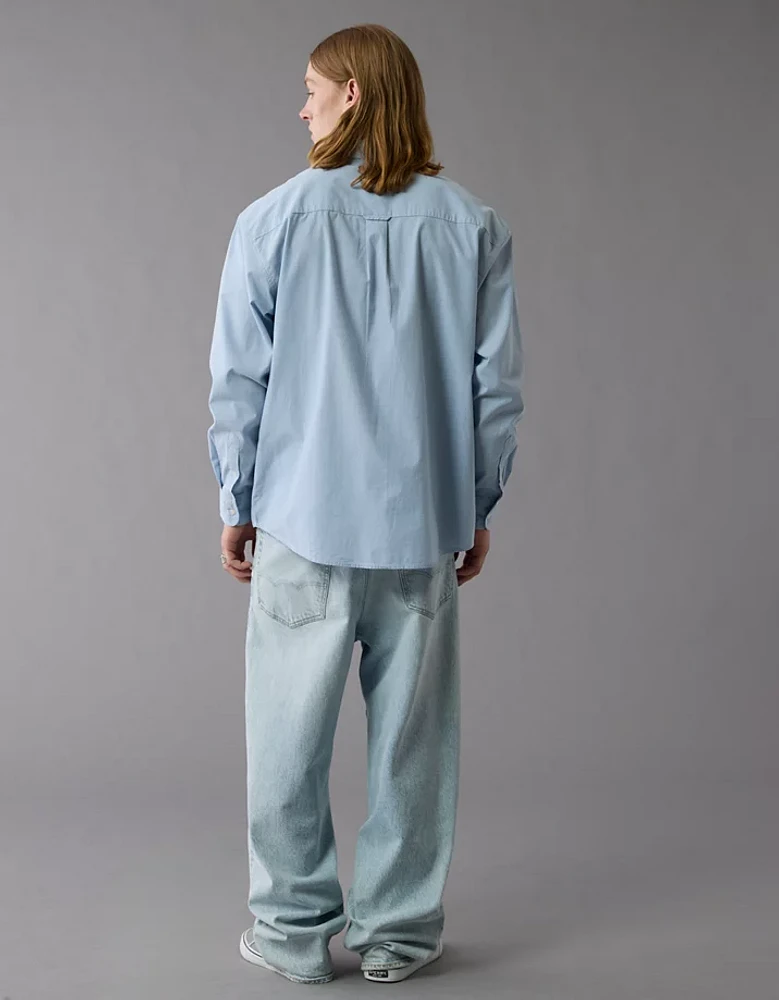 AE Everyday Relaxed Poplin Button-Up Shirt