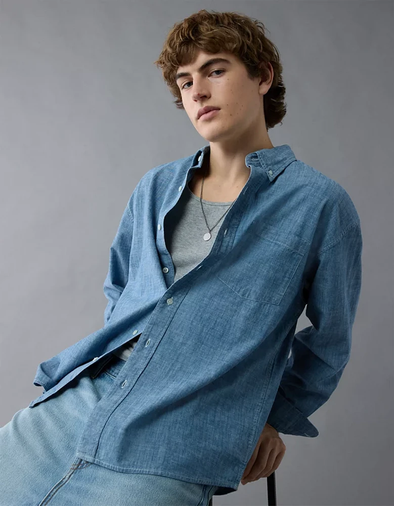 Chemise en chambray décontractée de tous les jours AE