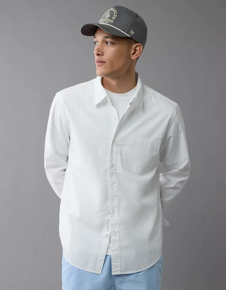 Chemise boutonnée en popeline de tous les jours AE