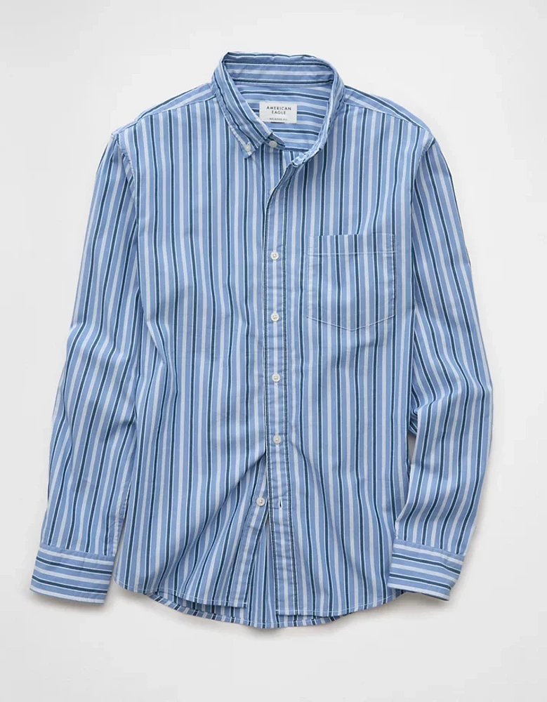 Chemise rayée en popeline à coupe classique de tous les jours AE