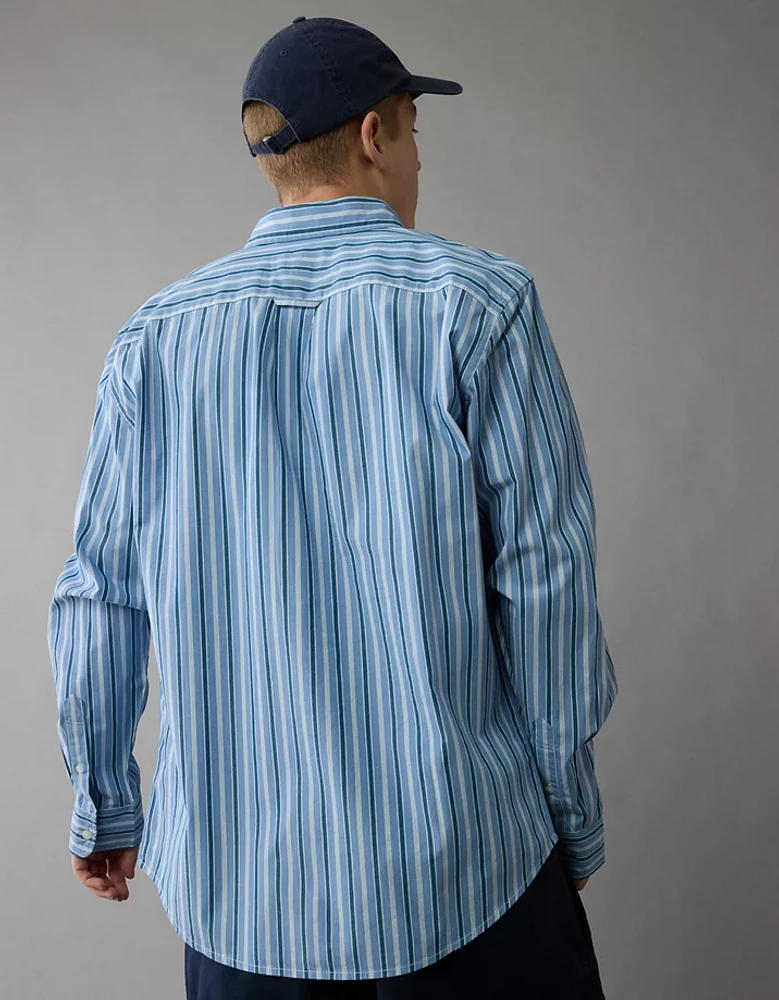 Chemise rayée en popeline à coupe classique de tous les jours AE