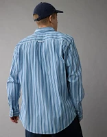 Chemise rayée en popeline à coupe classique de tous les jours AE