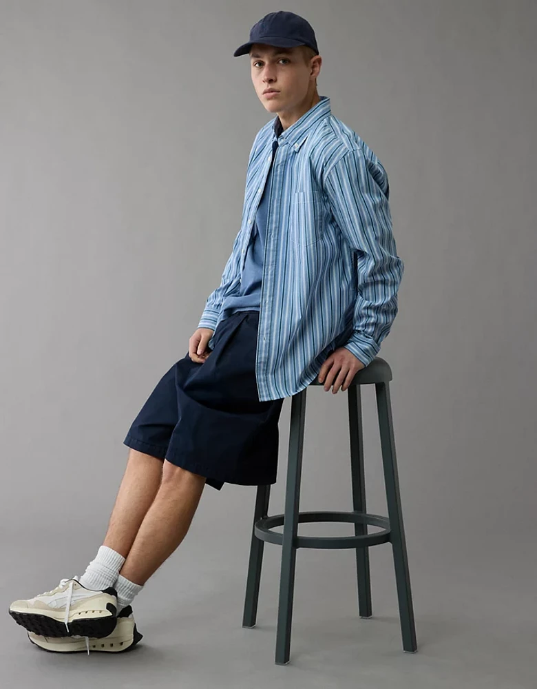 Chemise rayée en popeline à coupe classique de tous les jours AE