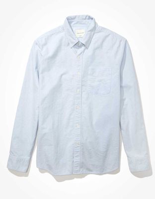 AE Distressed Oxford Button-Up Shirt