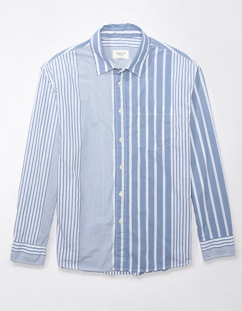 AE Everyday Poplin Striped Button-Up Shirt