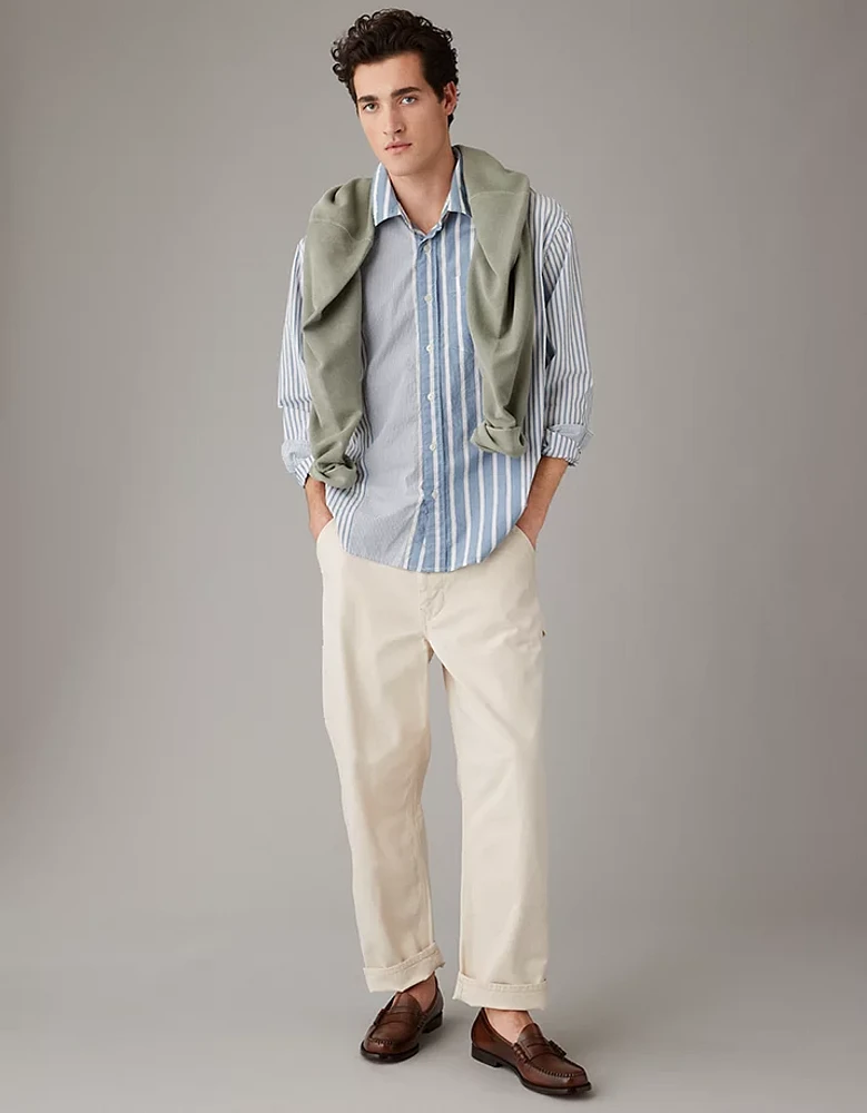 AE Everyday Poplin Striped Button-Up Shirt