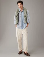 AE Everyday Poplin Striped Button-Up Shirt