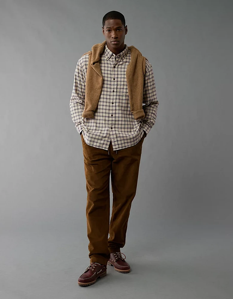 AE Everyday Flannel Plaid Button-Up Shirt