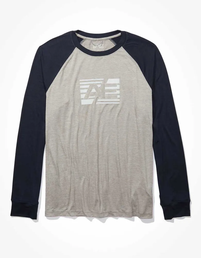 AE 24/7 Good Vibes Long-Sleeve Raglan Graphic T-Shirt