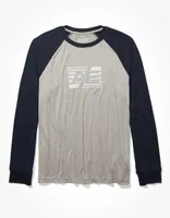 AE 24/7 Good Vibes Long-Sleeve Raglan Graphic T-Shirt