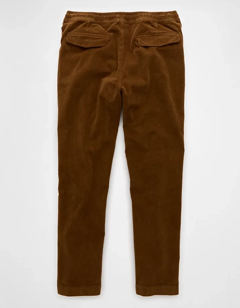 Pantalon décontracté à ceinture élastique coupe athlétique en velours côtelé AE
