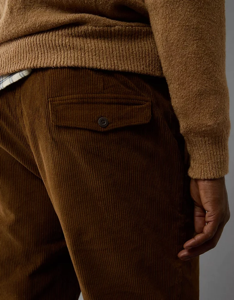 Pantalon décontracté à ceinture élastique coupe athlétique en velours côtelé AE