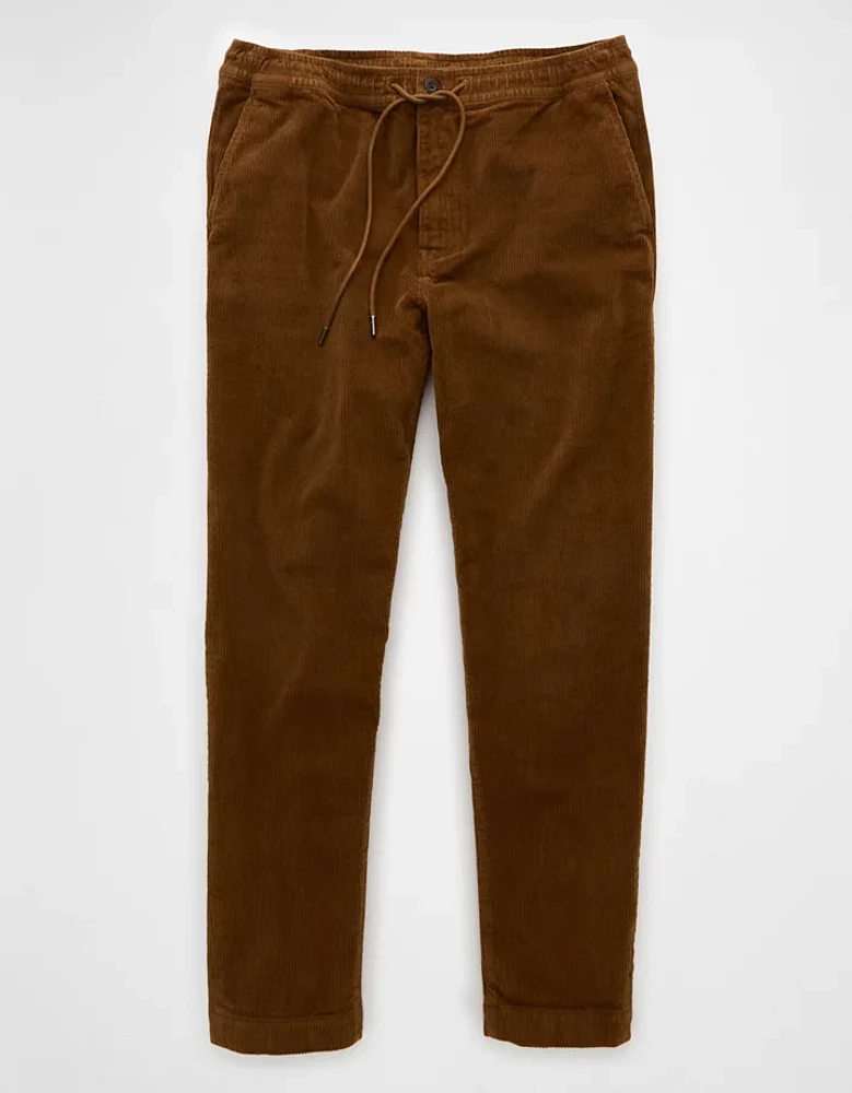 Pantalon décontracté à ceinture élastique coupe athlétique en velours côtelé AE