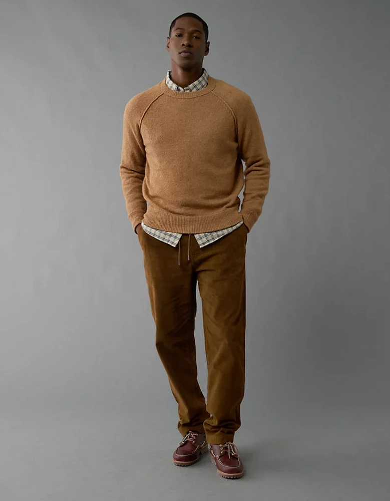 Pantalon décontracté à ceinture élastique coupe athlétique en velours côtelé AE