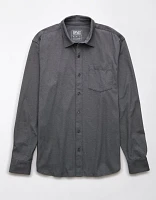 AE Knit Long-Sleeve Button-Up Shirt