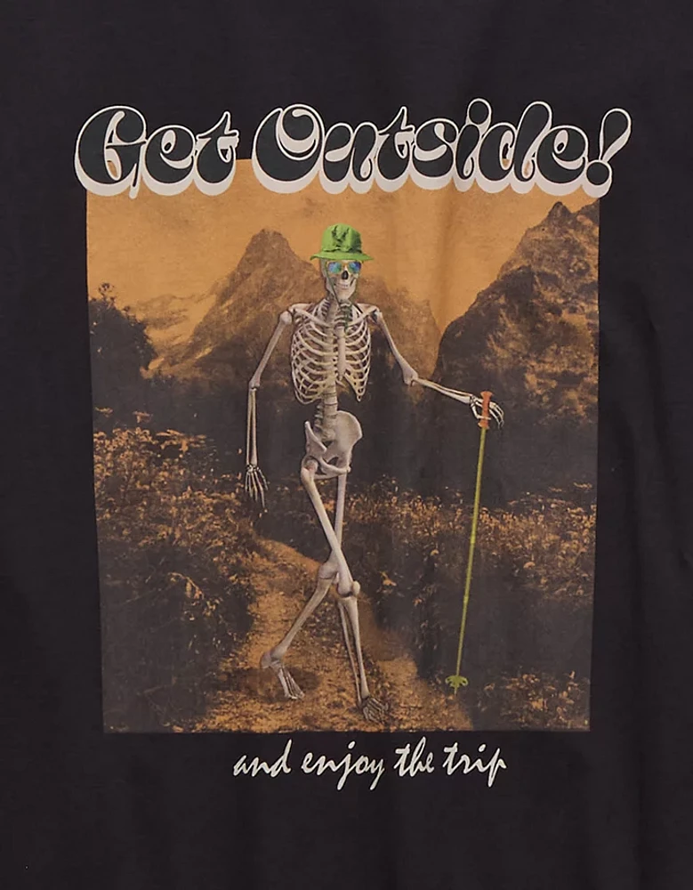 T-shirt à graphique de squelette d’Halloween AE