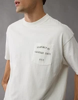 T-shirt droit à image avec poche AE