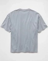 T-shirt droit à image de logo rehaussé AE