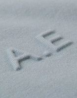 T-shirt droit à image de logo rehaussé AE