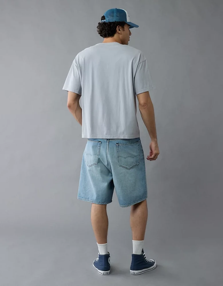T-shirt droit à image de logo rehaussé AE