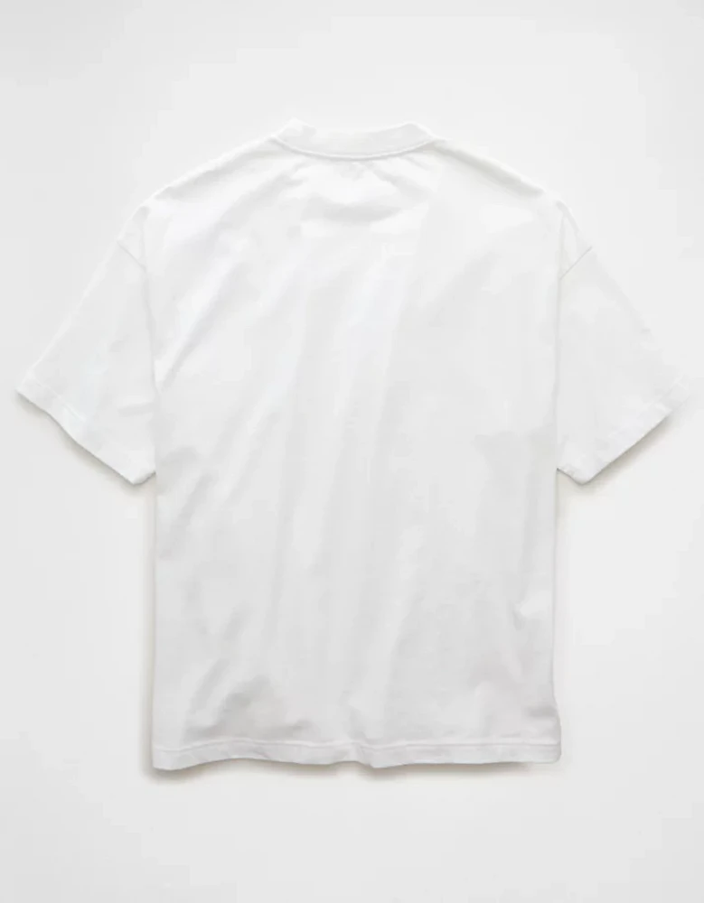 T-shirt à image et logo surdimensionné lourd Luxe décontracté AE