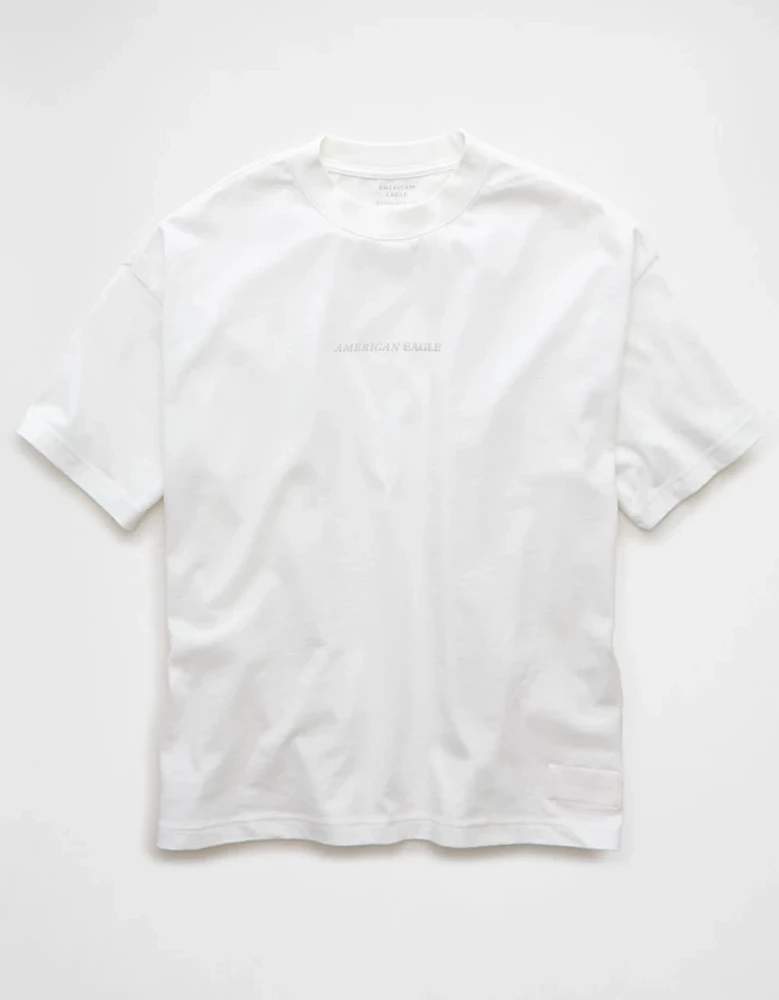 T-shirt à image et logo surdimensionné lourd Luxe décontracté AE