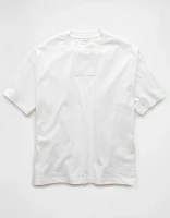 T-shirt à image et logo surdimensionné lourd Luxe décontracté AE