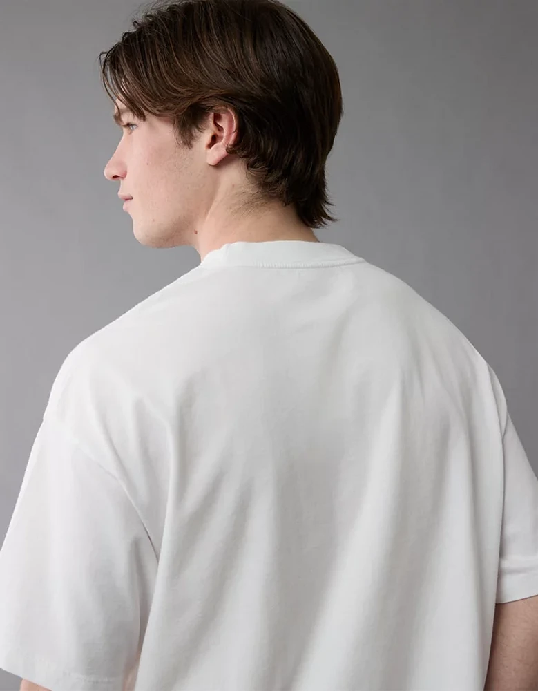 T-shirt à image et logo surdimensionné lourd Luxe décontracté AE