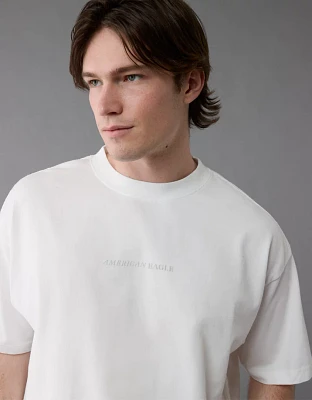 T-shirt à image et logo surdimensionné lourd Luxe décontracté AE