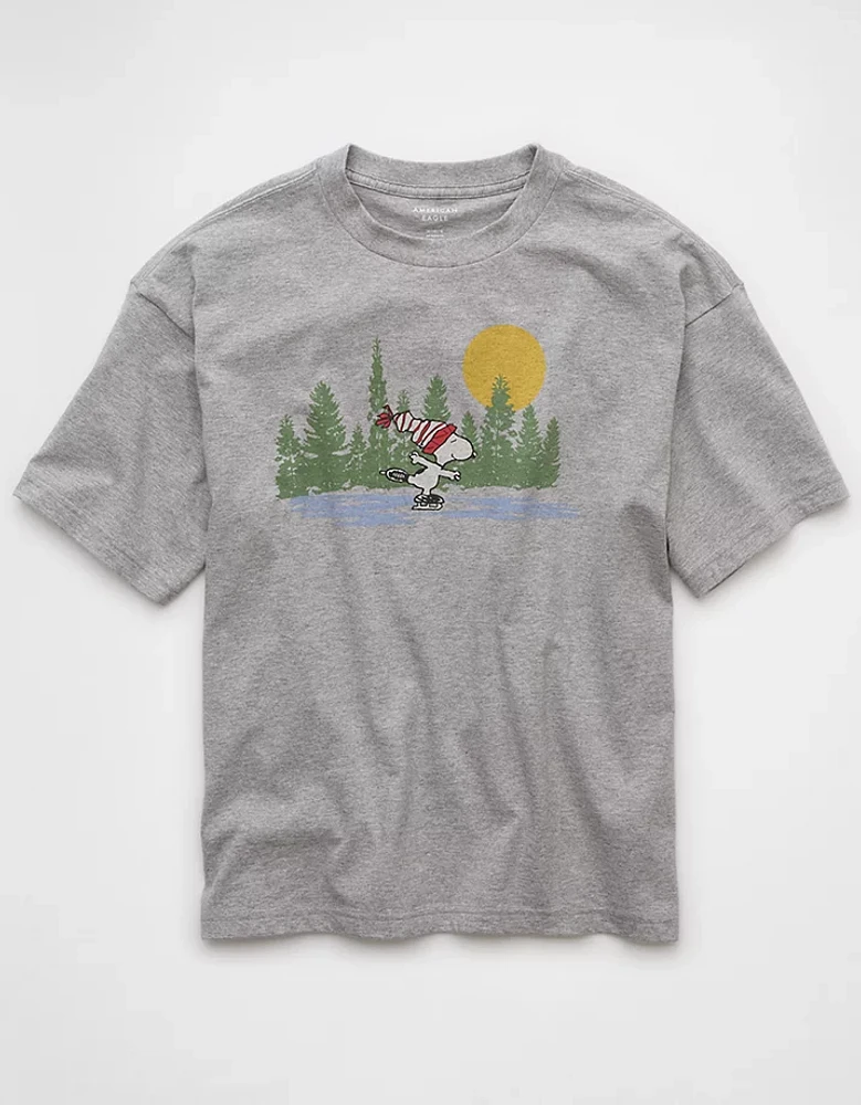 AE Boxy Snoopy Holiday Graphic T-Shirt