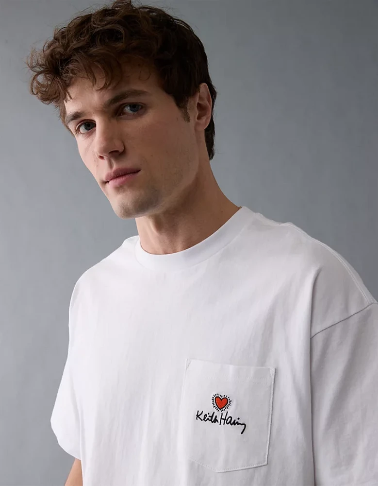 AE Boxy Keith Haring Graphic T-Shirt